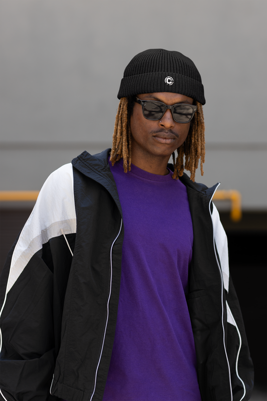 Bonnet en coton bio brodé taille unique  mode éthique et urbaine CALEGA