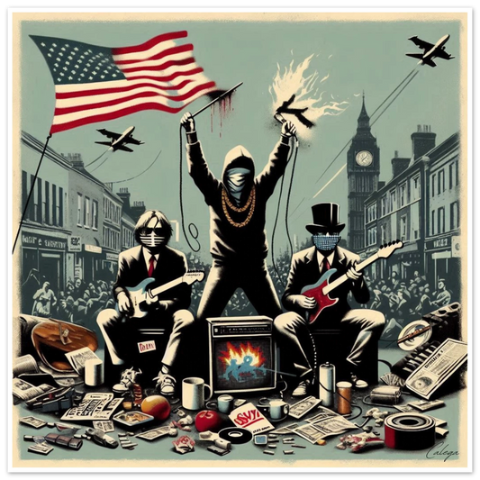 Poster La symphonie du Chaos par CALEGA, illustration artistique urbaine expressive et colorée, mélange d’émotions et de street art moderne pour décoration murale