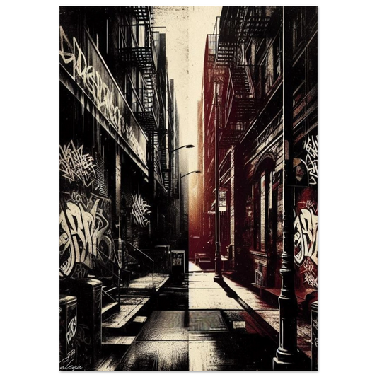 Poster Urban Pulse par CALEGA, art urbain vibrant aux couleurs intenses, décor mural moderne inspiré du street art contemporain
