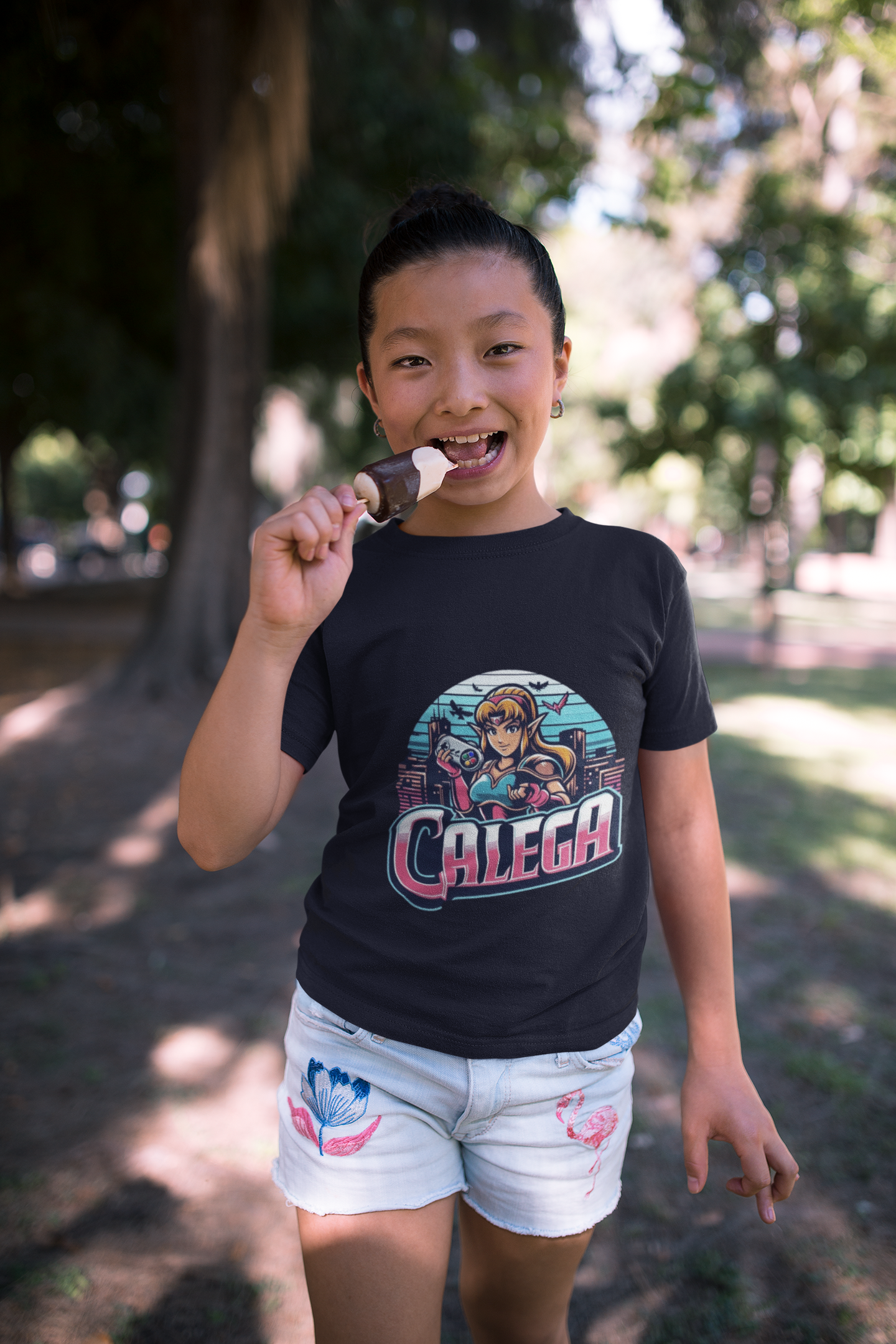 Street Game Legend" pour enfants signé CALEGA Kids, inspiré des jeux vidéo rétro et de la culture streetwear, look ludique et urbain