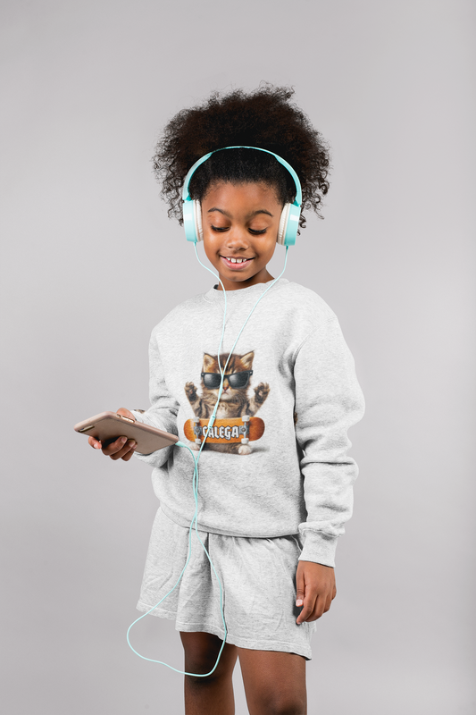 Sweat-shirt Urban Cat enfant  imprimé street arty unisexe CALEGA Kids