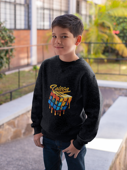 Sweat-shirt enfant Rubix Cube  design coloré et streetwear CALEGA Kids unisexe