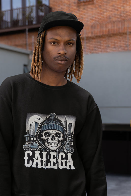 Sweat-shirt homme motif crâne, design streetwear audacieux signé CALEGA Men