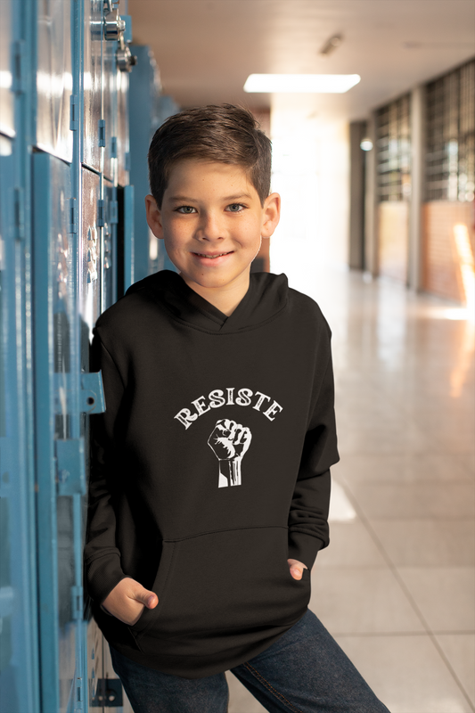 Sweat à capuche brodé unisexe enfant Voix urbaine streetwear artistique CALEGA Kids message fort et engageant