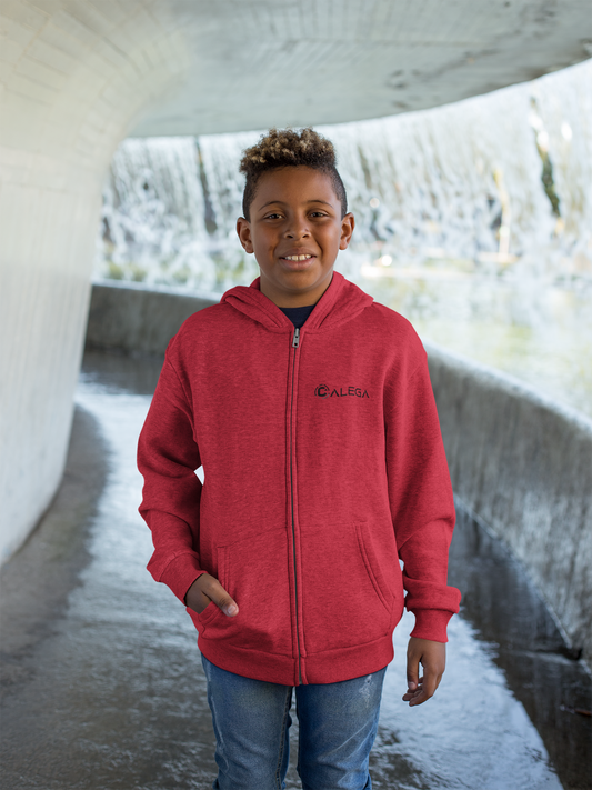 Sweat à capuche zippé brodé enfant unisexe 6-12 ans style streetwear éthique CALEGA Kids