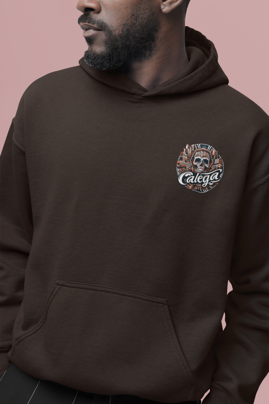 Sweat à capuche homme brodé motif skull, style streetwear audacieux et artistique signé CALEGA