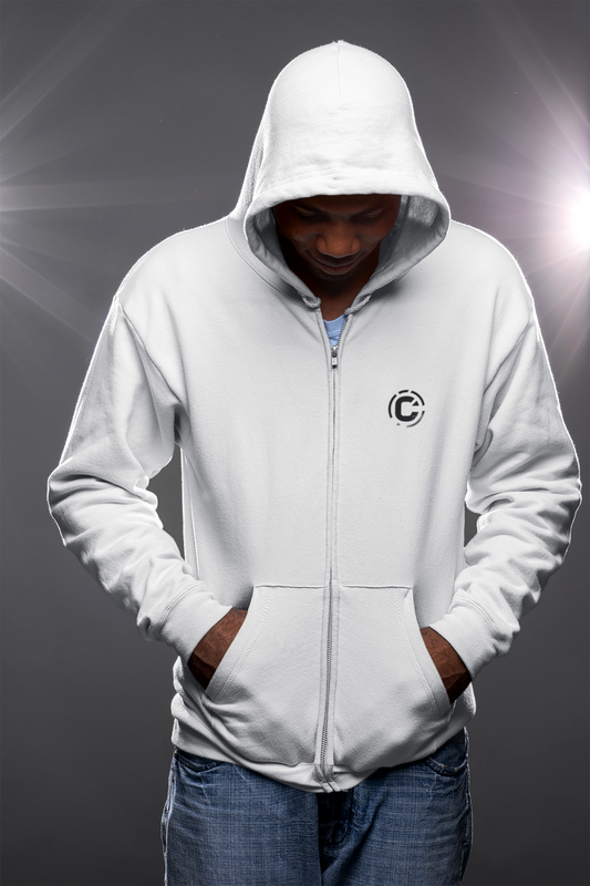 Sweat à capuche zippé homme, logo brodé, vêtement streetwear par CALEGA