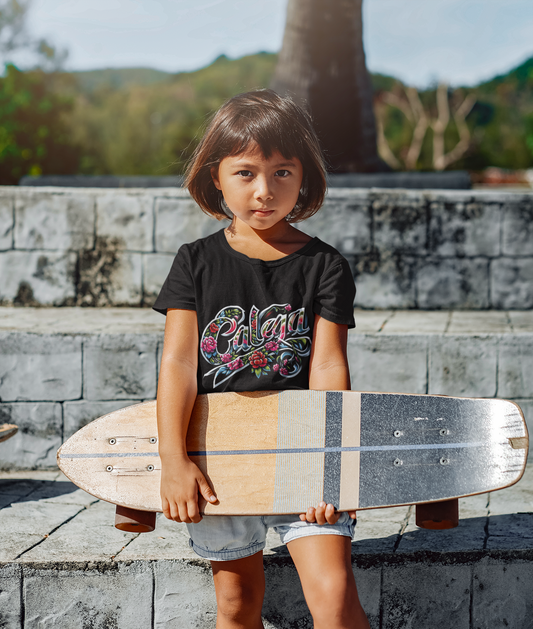 T-shirt fleurs pour enfants CALEGA Kids, design fleurit inspiré de la culture urbaine, streetwear original et stylé