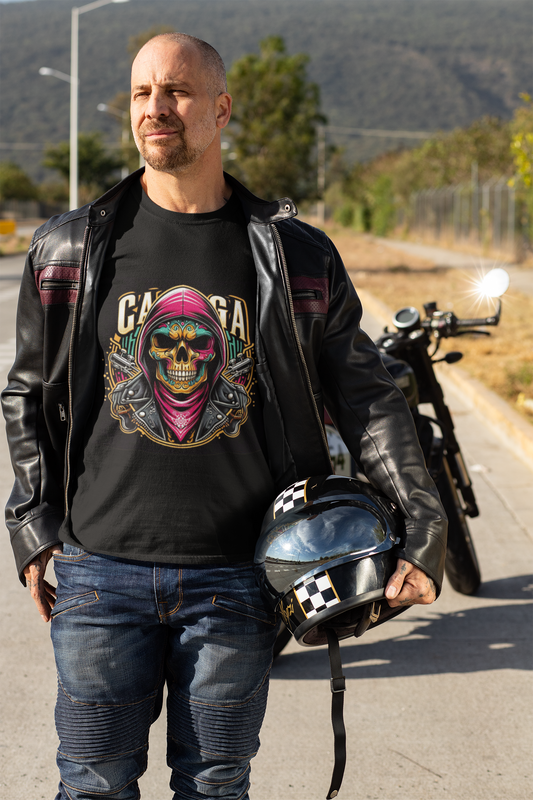 T-shirt homme "Biker Bad" motif biker rebelle et look streetwear audacieux, CALEGA Men