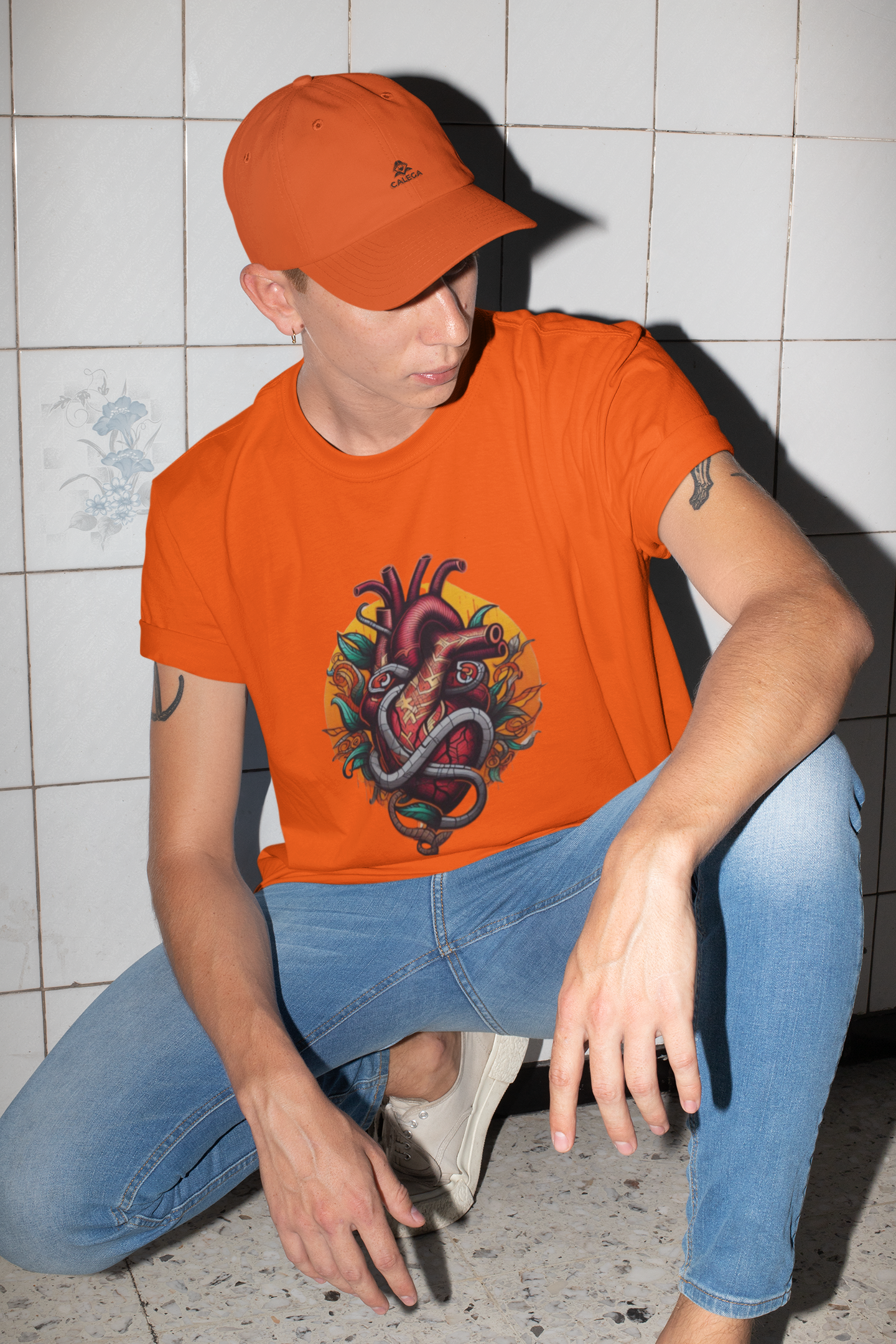 T-shirt homme Cœur mécanique ensorcelé, illustration artistique mêlant cœur robotique et éléments mystiques CALEGA Men