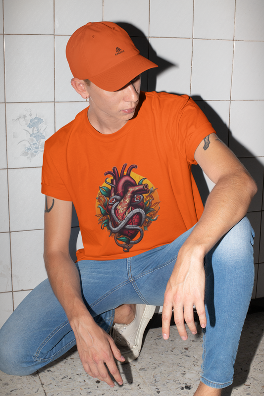 T-shirt homme Cœur mécanique ensorcelé, illustration artistique mêlant cœur robotique et éléments mystiques CALEGA Men