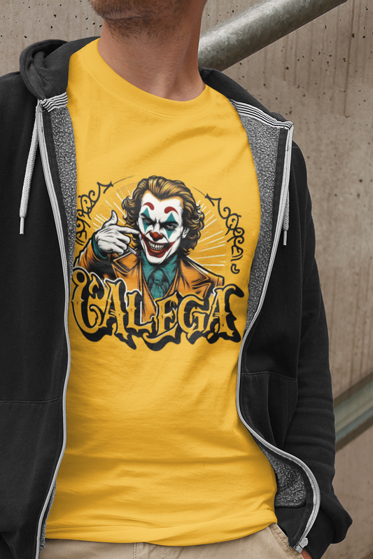 T-shirt homme "Joker" motif audacieux inspiré du street art et de l'univers des comics, look urbain affirmé CALEGA Men