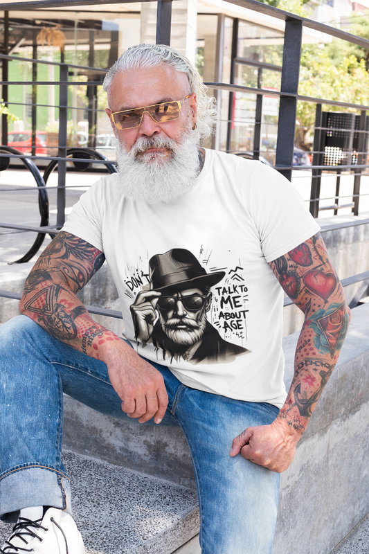 T-shirt homme "Ne me parle pas d'âge" de CALEGA, streetwear au message affirmé, mode urbaine pour homme moderne