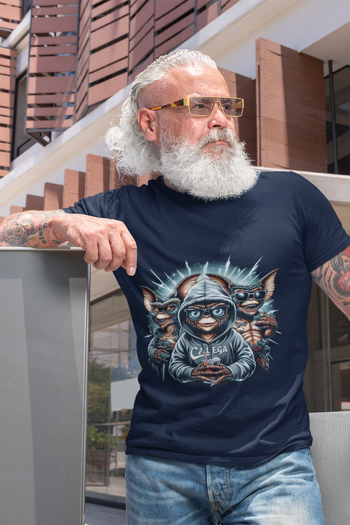 T-shirt homme "Trio Gremlins" design original inspiré de la culture pop urbaine, créature rebelle en streetwear CALEGA Men