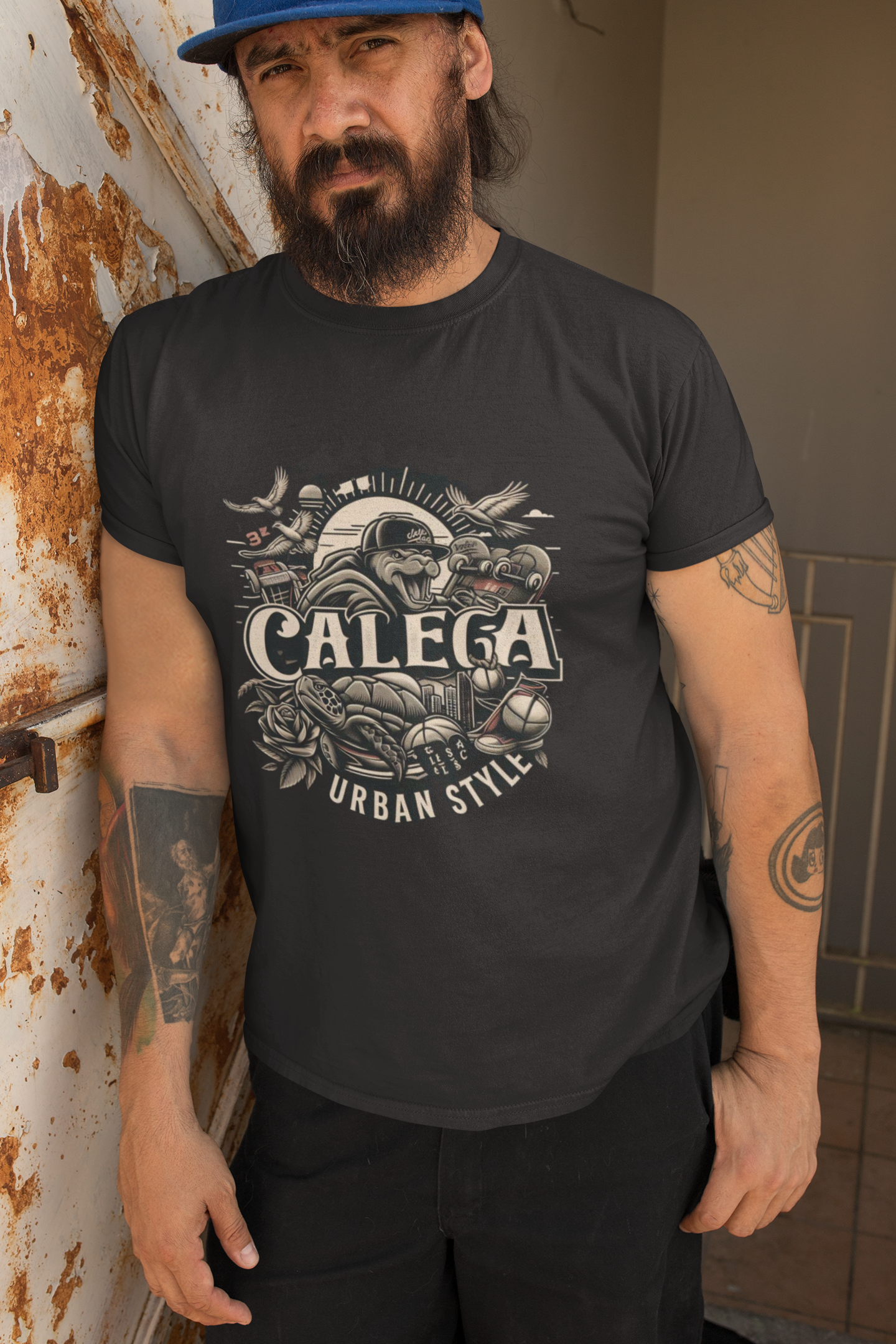 T-shirt homme classique aigle imprimé graphique puissant, style streetwear urbain et affirmé CALEGA Men