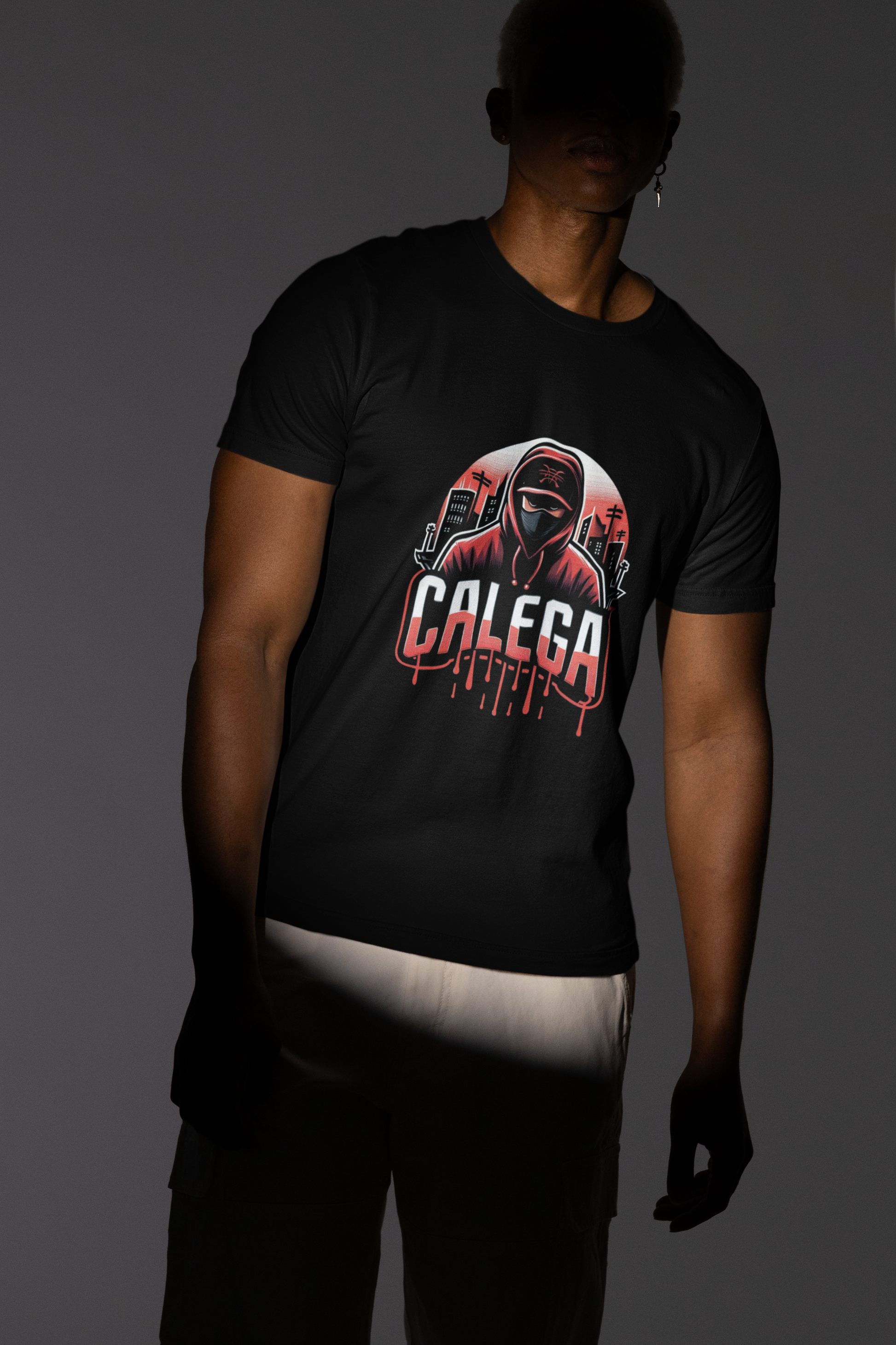 T-shirt homme guerrier sanglant – motif intense et brutal, esprit combatif et underground CALEGA Men