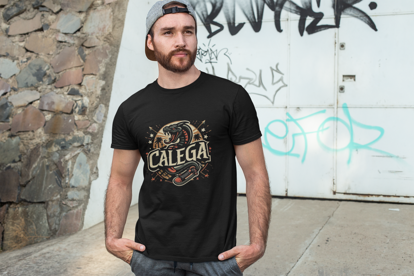 T-shirt homme serpent design reptilien audacieux, symbole de force et de transformation CALEGA Men