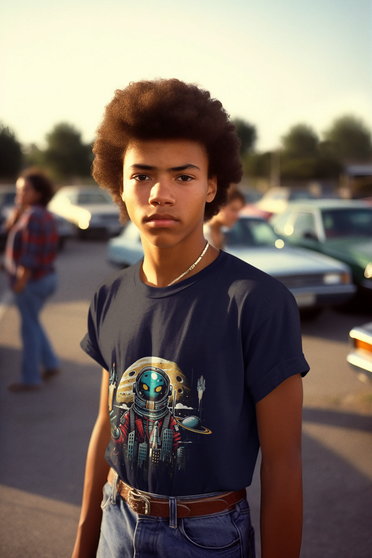 T-shirt rétro spatial pour enfants, style vintage urbain par CALEGA Kids