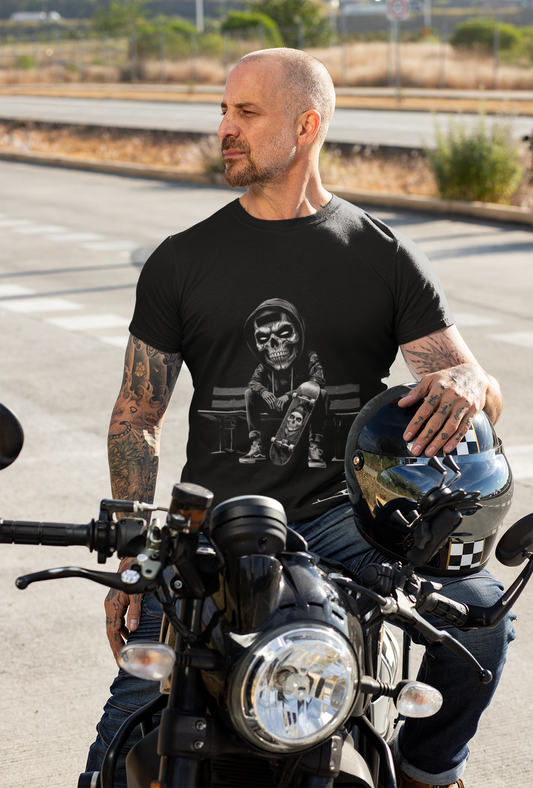 T-shirt squelette streetwear homme style graphique percutant, vibes urbaines rebelles CALEGA Men