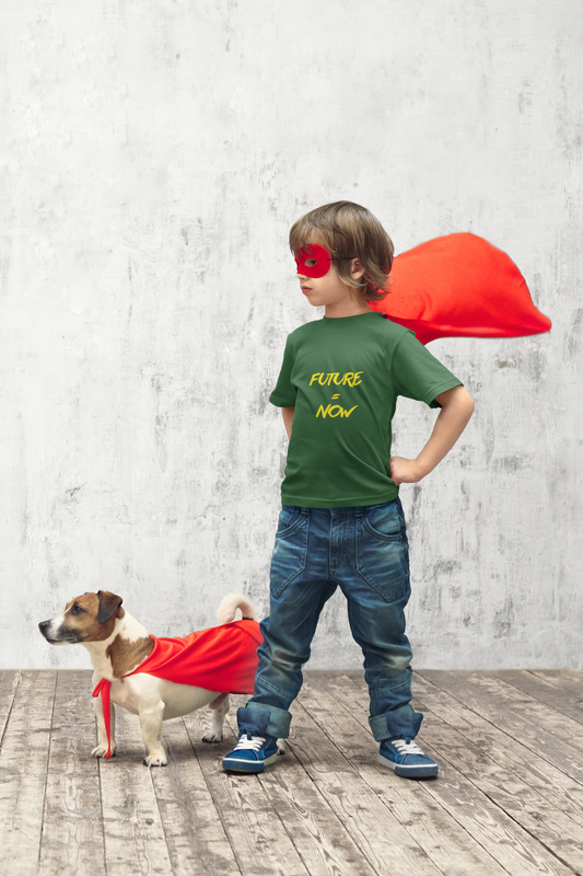 T-shirt unisexe "Future = Now" pour enfants message fort et style urbain signé CALEGA Kids