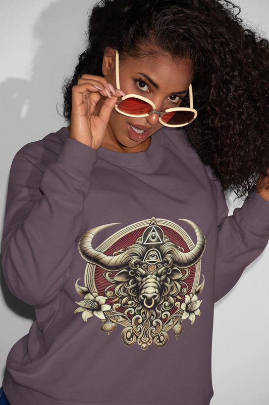 sweat-shirt femme Taurus gold design original doré, streetwear audacieux et artistique CALEGA Women