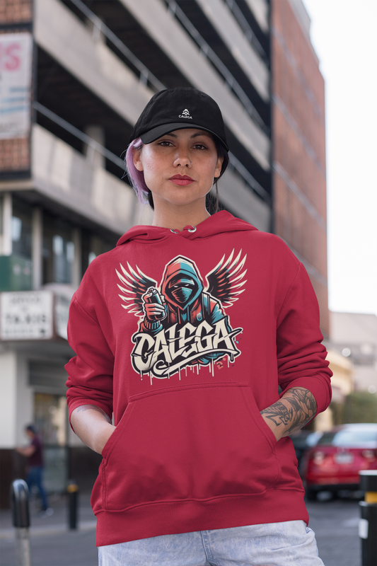 sweat à capuche femme style graffiti motif urbain artistique, streetwear féminin audacieux et tendance CALEGA Women