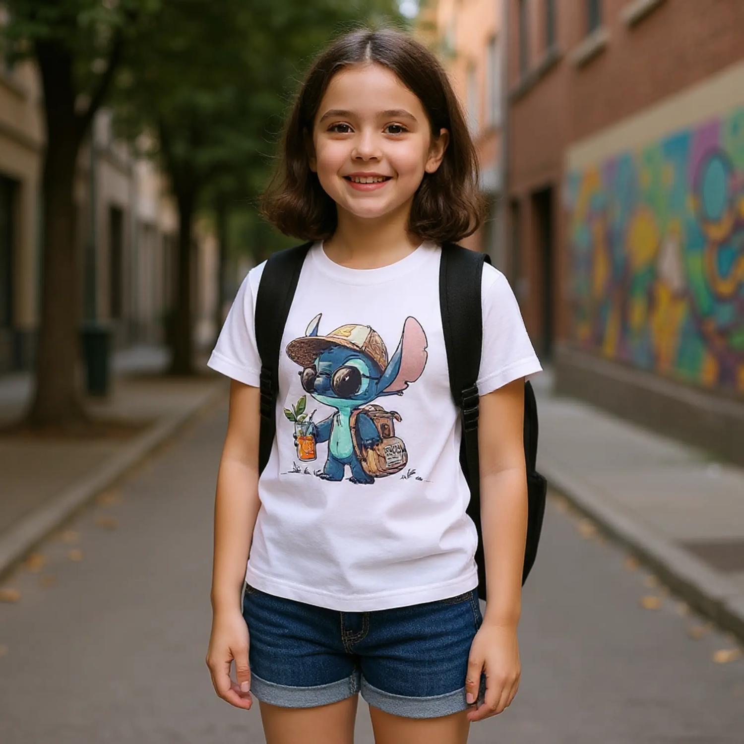 t-shirt Stitch enfant, t-shirt Stitch rentrée, t-shirt école enfant, Stitch Back to School, CALEGA Kids, streetwear enfant, t-shirt Stitch garçon fille