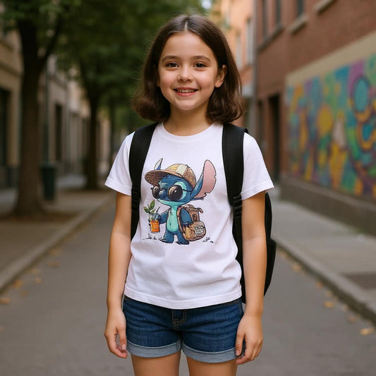 t-shirt Stitch enfant, t-shirt Stitch rentrée, t-shirt école enfant, Stitch Back to School, CALEGA Kids, streetwear enfant, t-shirt Stitch garçon fille