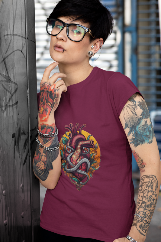 t-shirt femme Cœur mécanique ensorcelé imprimé artistique original, mode streetwear engagée CALEGA Women