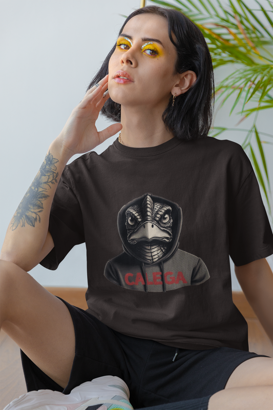 t-shirt femme motif autruche imprimé original et humoristique, style streetwear artistique CALEGA Women